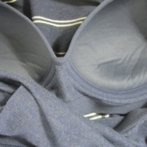 Uniqlo Womens L Navy Blue White Sleeveless Knit Maxi Dress Cotton Modal Nautical - Picture 8 of 9